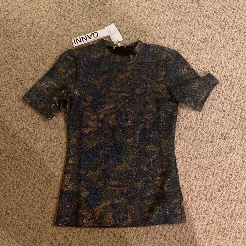 Ganni sparkly shirt with tag